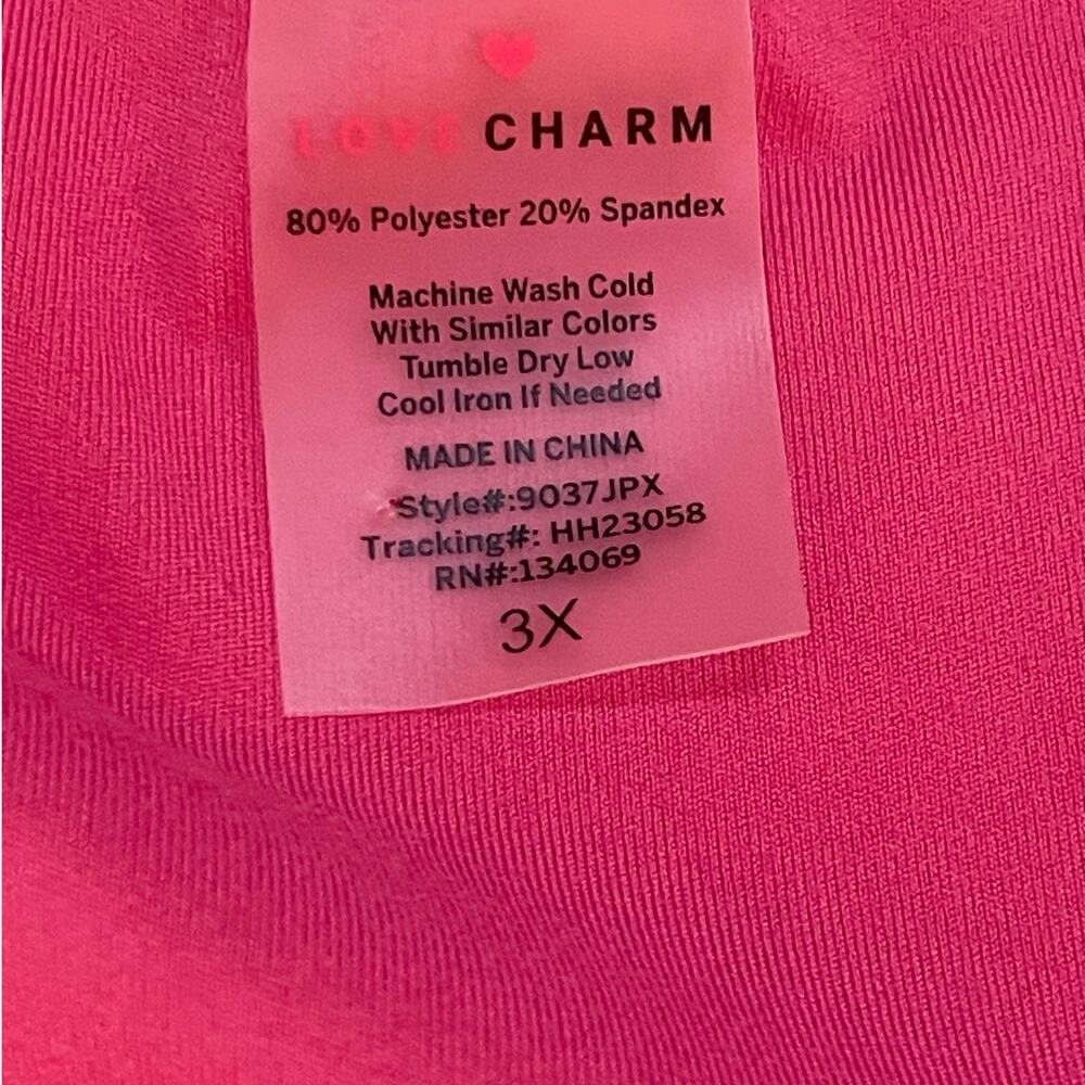 NWT Love Charm Hot Pink Racerback Tank Top Activewear - Size Women's 3XL - Picture 2 of 5